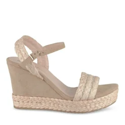 Sandales Corde ROSE Femme Motif Paillettes Boucle