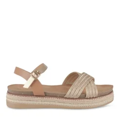 Sandales Corde ROSE Femme Motif Paillettes Boucle
