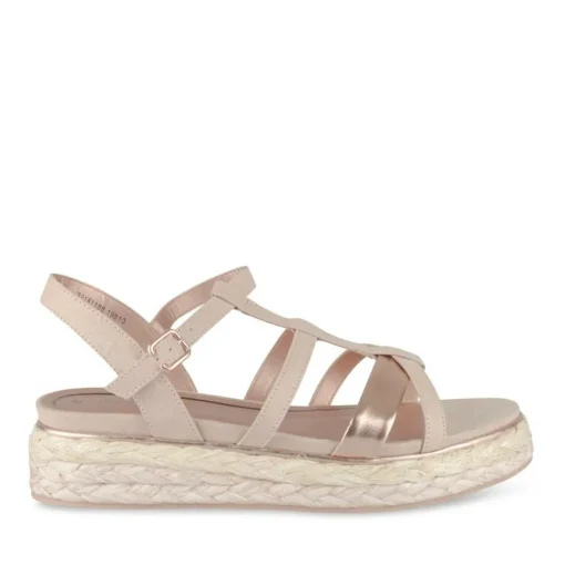 Sandales Corde ROSE Femme Motif Uni Boucle