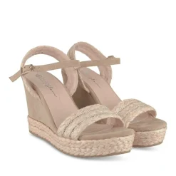 Sandales Corde ROSE Femme Motif Paillettes Boucle