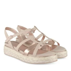 Sandales Corde ROSE Femme Motif Uni Boucle