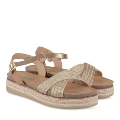 Sandales Corde ROSE Femme Motif Paillettes Boucle
