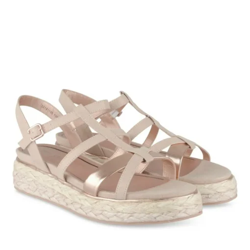 Sandales Corde ROSE Femme Motif Uni Boucle