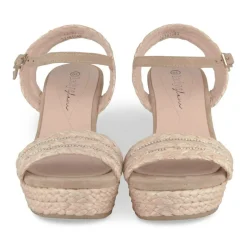 Sandales Corde ROSE Femme Motif Paillettes Boucle