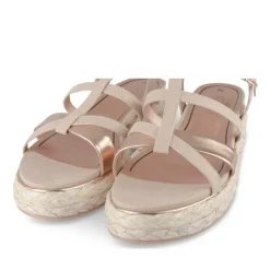 Sandales Corde ROSE Femme Motif Uni Boucle