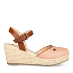 Sandales Corde ROUGE Femme Boucle