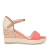 Sandales Corde ROUGE Femme Boucle