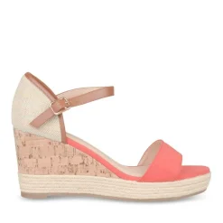Sandales Corde ROUGE Femme Boucle