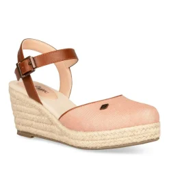 Sandales Corde ROUGE Femme Boucle