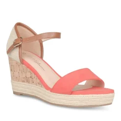 Sandales Corde ROUGE Femme Boucle