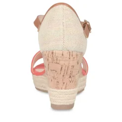 Sandales Corde ROUGE Femme Boucle