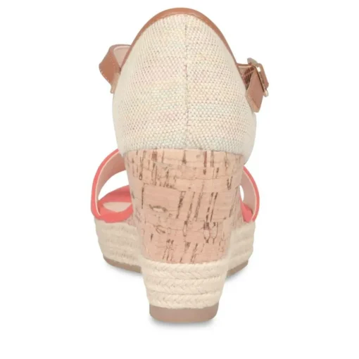 Sandales Corde ROUGE Femme Boucle