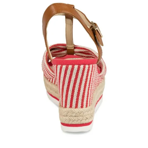 Sandales Corde ROUGE Femme Motif Uni