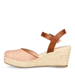 Sandales Corde ROUGE Femme Boucle