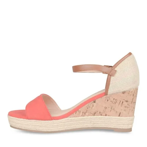 Sandales Corde ROUGE Femme Boucle