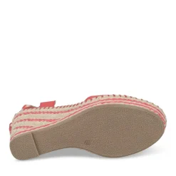 Sandales Corde ROUGE Femme Motif Tropical Boucle