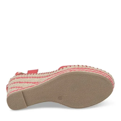 Sandales Corde ROUGE Femme Motif Tropical Boucle