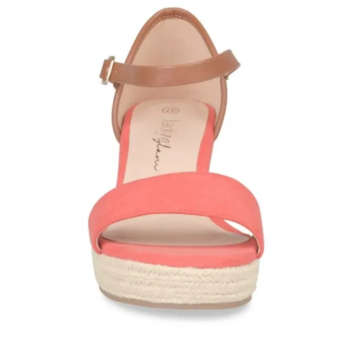 Sandales Corde ROUGE Femme Boucle