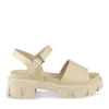Sandales Dad Sandales BEIGE Femme Motif Uni Boucle