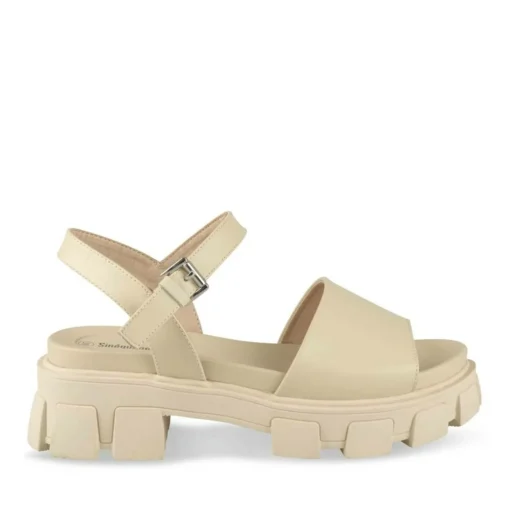 Sandales Dad Sandales BEIGE Femme Motif Uni Boucle