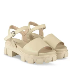 Sandales Dad Sandales BEIGE Femme Motif Uni Boucle