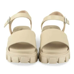 Sandales Dad Sandales BEIGE Femme Motif Uni Boucle