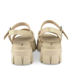 Sandales Dad Sandales BEIGE Femme Motif Uni Boucle