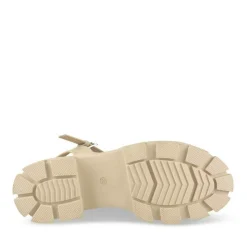 Sandales Dad Sandales BEIGE Femme Motif Uni Boucle