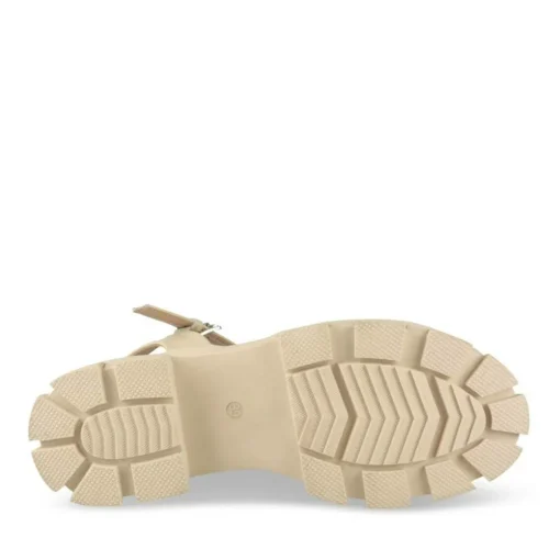 Sandales Dad Sandales BEIGE Femme Motif Uni Boucle