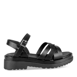 Sandales Dad Sandales NOIR Femme Motif Uni Boucle