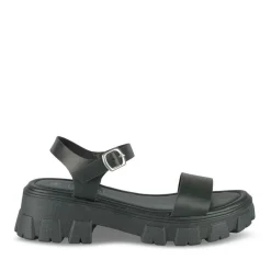 Sandales Dad Sandales NOIR Femme Motif Uni Boucle