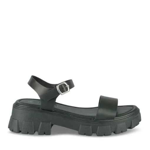 Sandales Dad Sandales NOIR Femme Motif Uni Boucle