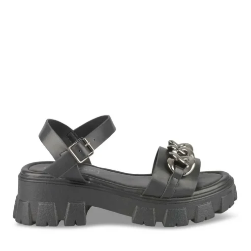 Sandales Dad Sandales NOIR Femme Motif Chaîne Boucle