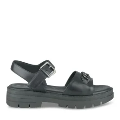 Sandales Dad Sandales NOIR Femme CUIR Motif Chaîne Boucle