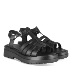 Sandales Dad Sandales NOIR Femme Motif Uni Boucle