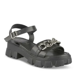 Sandales Dad Sandales NOIR Femme Motif Chaîne Boucle