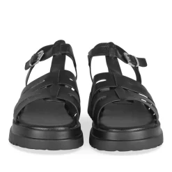 Sandales Dad Sandales NOIR Femme Motif Uni Boucle