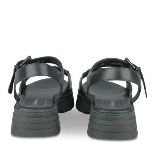 Sandales Dad Sandales NOIR Femme CUIR Motif Chaîne Boucle