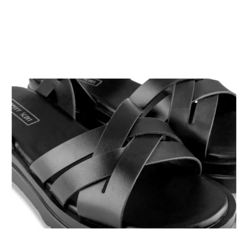Sandales Dad Sandales NOIR Femme Motif Uni Boucle