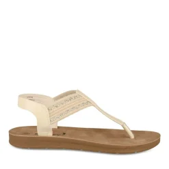 Sandales Entredoigt BEIGE Femme Motif Uni A Enfiler