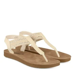 Sandales Entredoigt BEIGE Femme Motif Uni A Enfiler