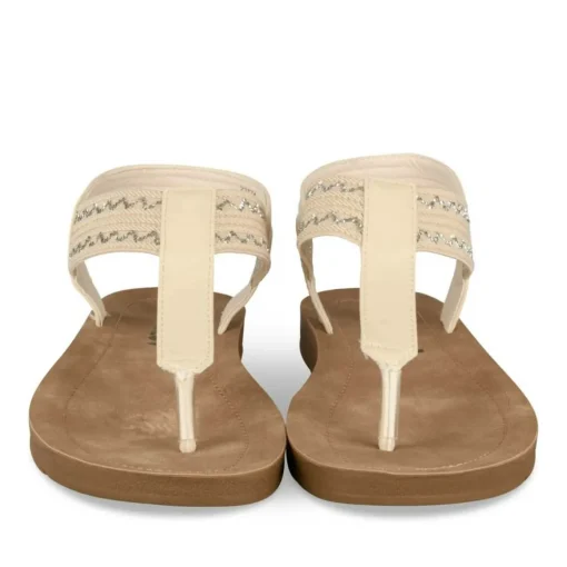 Sandales Entredoigt BEIGE Femme Motif Uni A Enfiler
