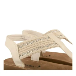 Sandales Entredoigt BEIGE Femme Motif Uni A Enfiler