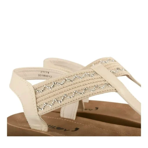 Sandales Entredoigt BEIGE Femme Motif Uni A Enfiler