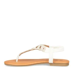 Sandales Entredoigt BLANC Femme Elastique