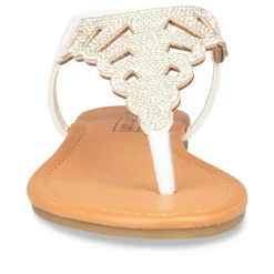Sandales Entredoigt BLANC Femme Elastique