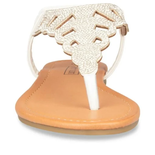 Sandales Entredoigt BLANC Femme Elastique