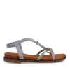 Sandales Entredoigt BLEU Femme Elastique