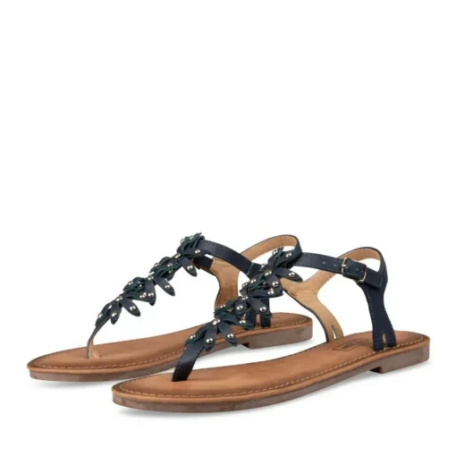 Sandales Entredoigt BLEU Femme Boucle