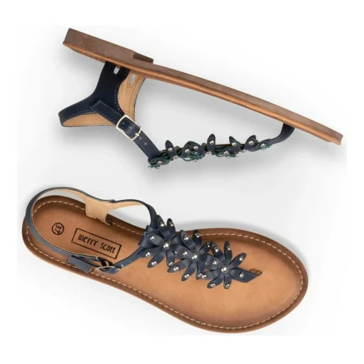 Sandales Entredoigt BLEU Femme Boucle